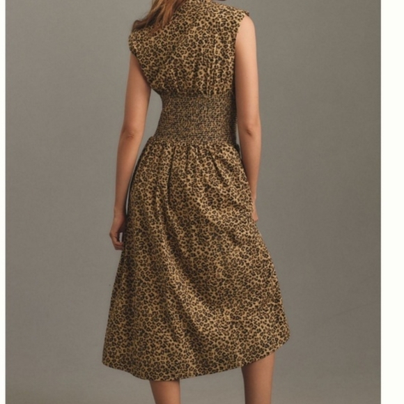 Anthropologie Tommie Leopard Print Midi Dress - Brown. Size M - Picture 2 of 8